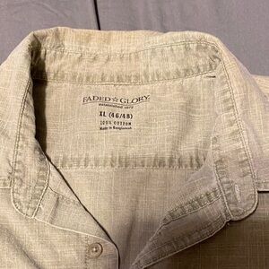 Faded Glory Olive Green Men's Button-Down Shirt XL